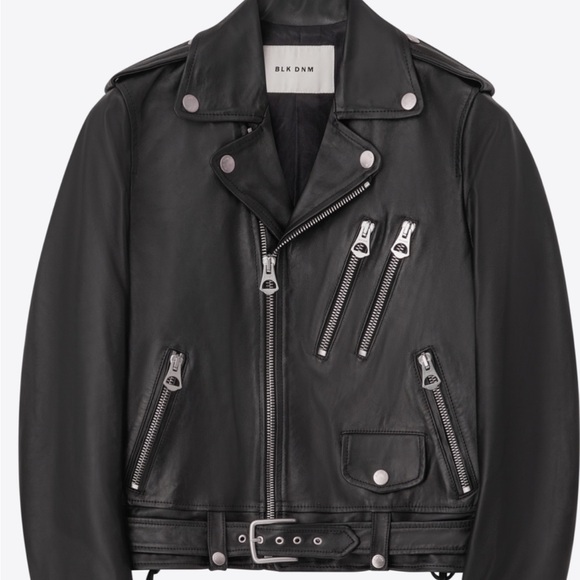 Blk dnm leather biker - Picture 1 of 10